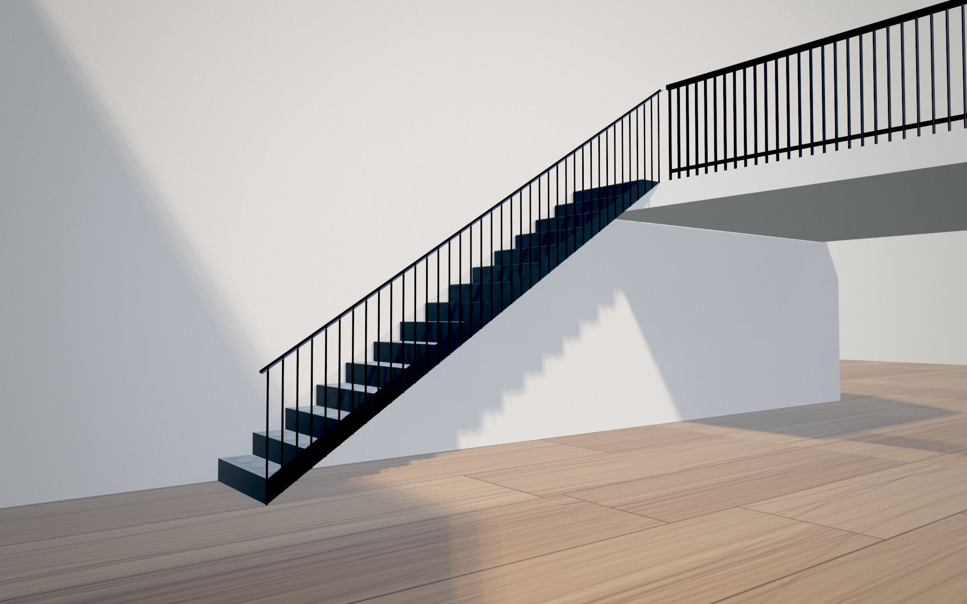 Escalier droit — visualisation 3D