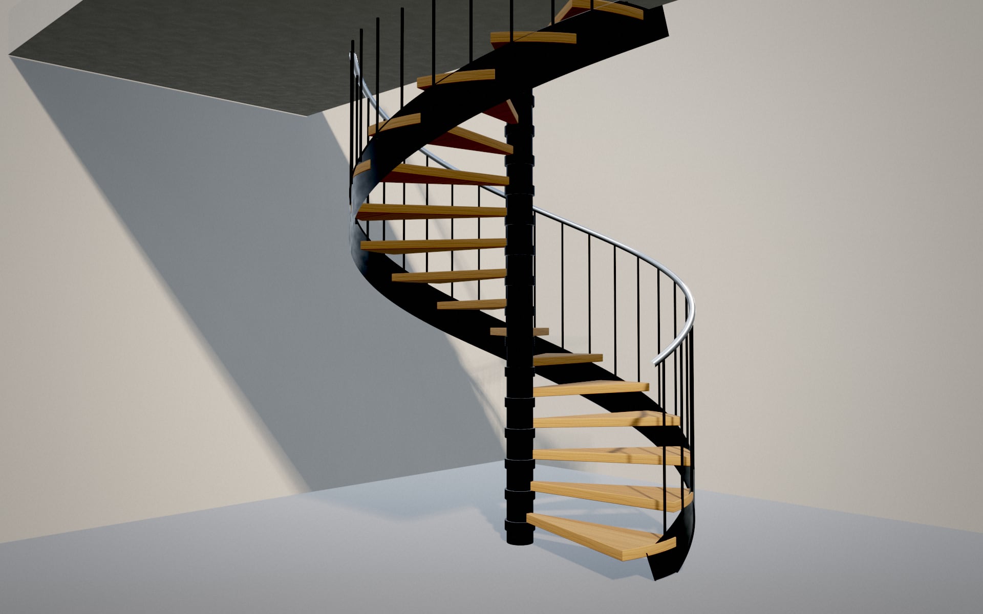 Escalier hélicoïdal — visualisation 3D