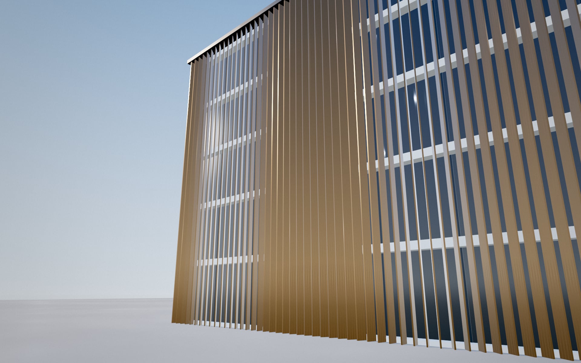 Façade métallique — visualisation 3D