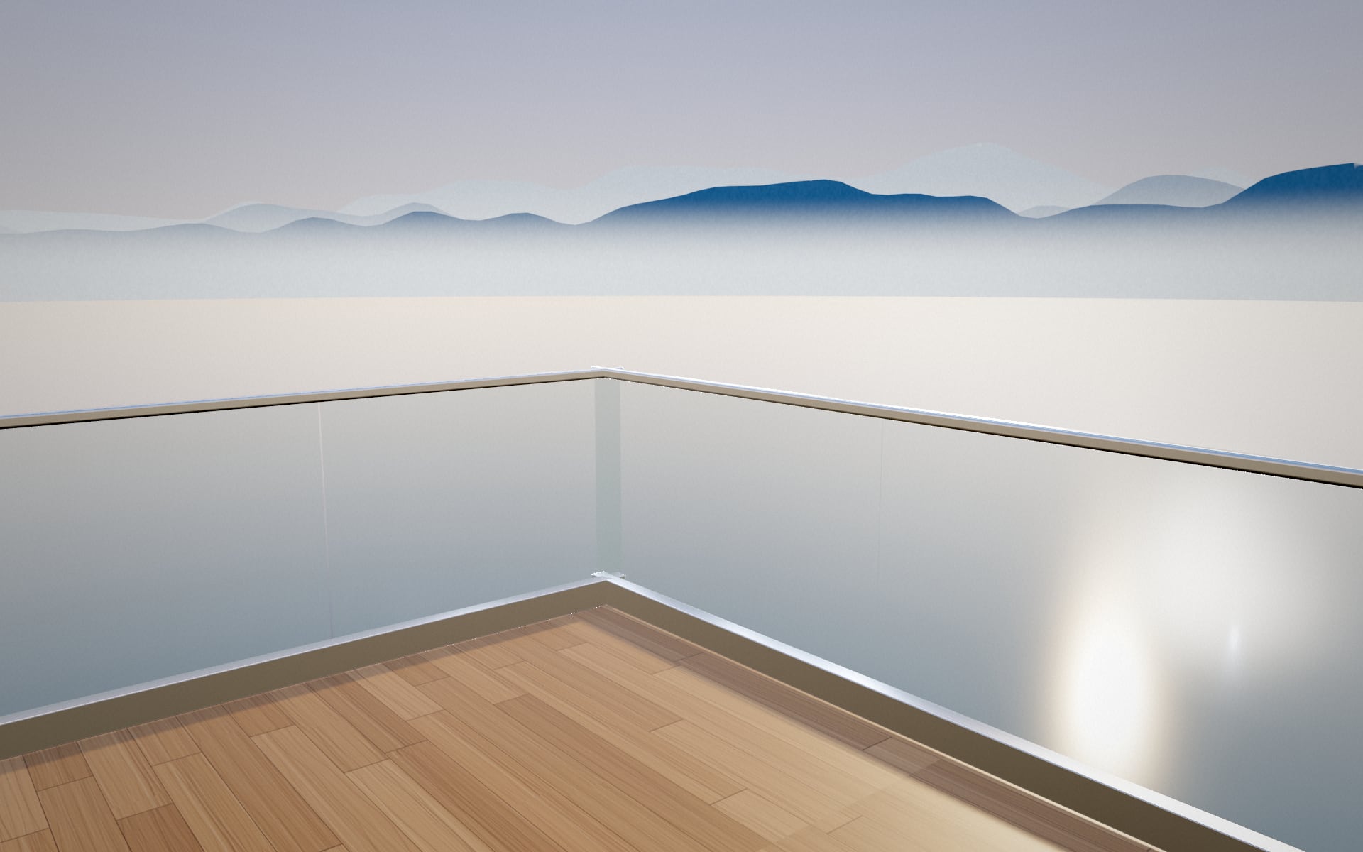 Garde-corps en verre — visualisation 3D
