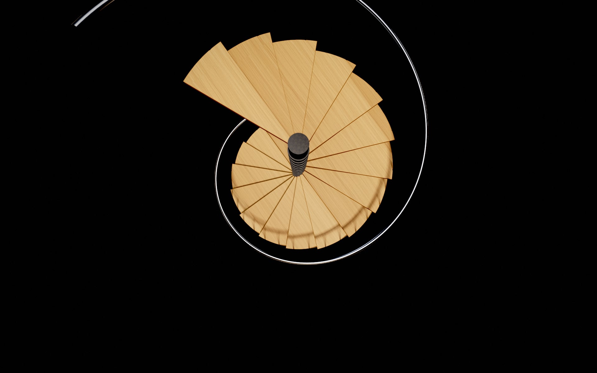 Escalier en spirale — visualisation 3D